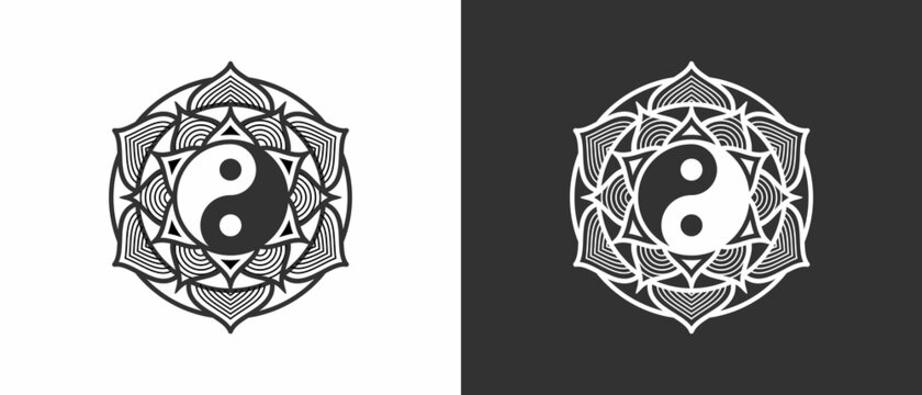 Ying Yang Illustration Icon Logo Design