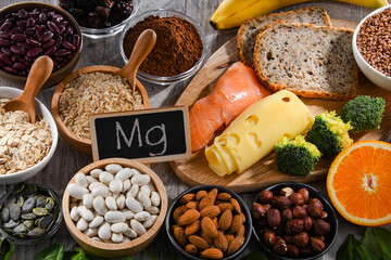 Composition with food products rich in magnesium