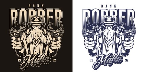 Mafia logotype with gorilla robber