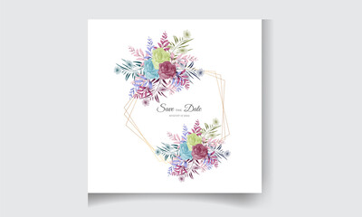 Set of watercolor floral  frames multi purpose template design collection. Botanic decoration illustration for wedding card, fabric, invitation card and logo composition.