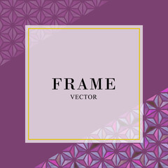 Japanese style background frame illustration (vector) of Geometric pattern (hemp leaf)