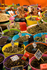 Colored spices at the marketplace