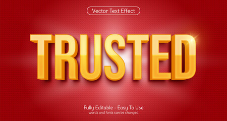 Creative 3d label text Trusted editable style effect template