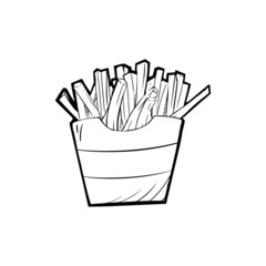 hand drawn potato fries doodle vector