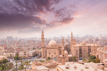 Obraz premium Nice view of the Mosque-Madrasa of Sultan Hassan in Cairo, Egypt