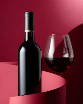 Bottle of red wine.