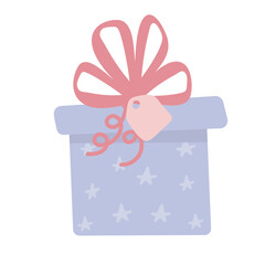 Cute cartoon gift box. present with bows and ribbons. celebration Surprise  present
