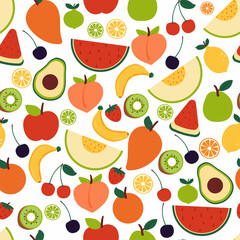 seamless pattern fruits. for fabric print and gift wrapping paper
