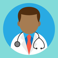 Fototapeta premium icon, sticker, doctor man black, in flat style, vector