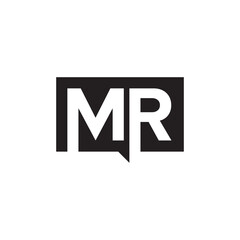 square MR letter logo design vector.