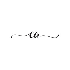 handwriting lowercase letter CA logo design concept.