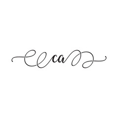 CA letter script logo design concept.