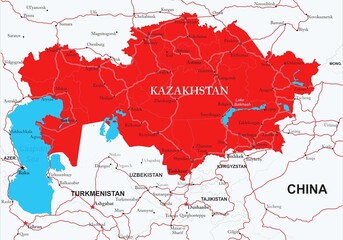 Kazakhstan on the map, riots and rallies in Kazakhstan.