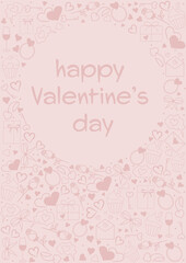 Valentines Day Greeting cards Drawing thin lines blank template with space for text in a minimalistic style Concept of publishing advertising banners on social networks. minimalism