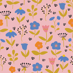 seamless playful floral pattern 