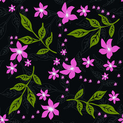 Seamless floral pattern in fashionable pink and green tones is the trend of 2022.For printing, fabrics, textiles, wallpaper