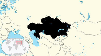 Kazakhstan is highlighted in black on the map, riots and rallies in Kazakhstan.