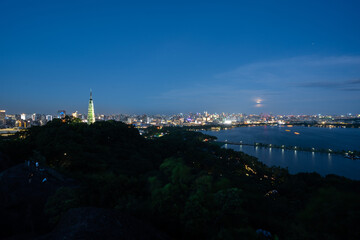 Fototapeta premium city skyline in hangzhou china