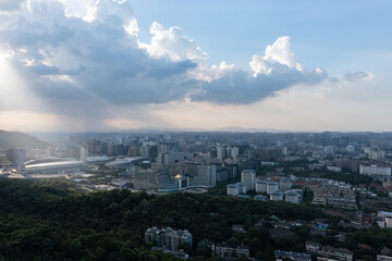 city skyline in hangzhou china