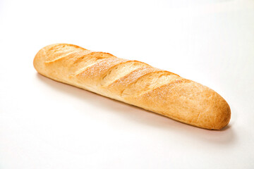 White fresh sandwich baguette baked bread