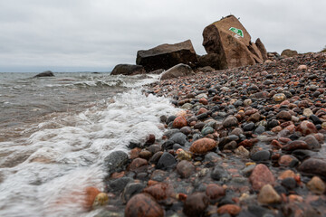 A rocky beach on the shores of the Baltic Sea
