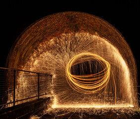 wire wool in tunnel