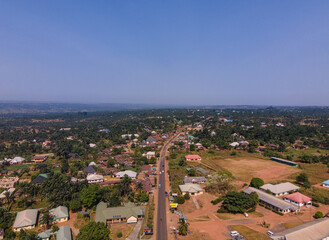 Fototapeta premium An aerial image of Umunze, Anambra showing the village and its environs