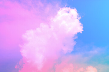 Fototapeta premium beauty sweet pastel blue pink colorful with fluffy clouds on sky. multi color rainbow image. abstract fantasy growing light