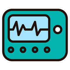 ecg filled outline icon