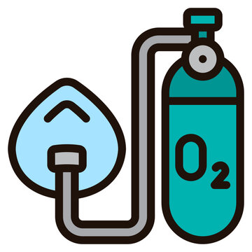 oxygen mask and tank icon clip art preview