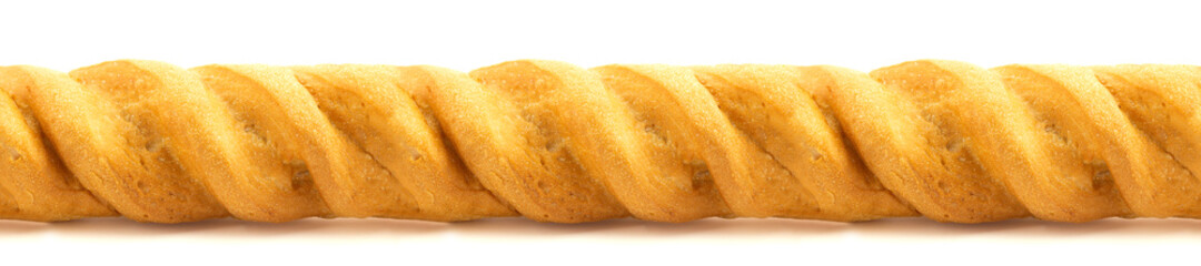 French freshly wheat baked baguette isolated on white background for seamless pattern. Use in the design and interior of a bakery, cafe, restaurant or store. Suitable for creating web banners