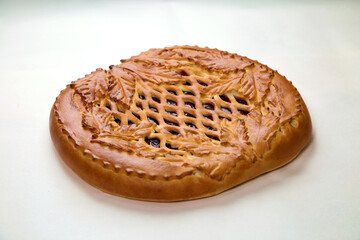 Tasty sweet bread cake pie with jam russian baked