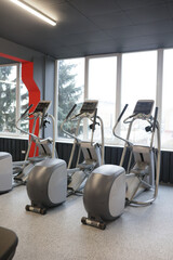 Fototapeta na wymiar Ellipsoid for an athlete Exercise machine in a gym