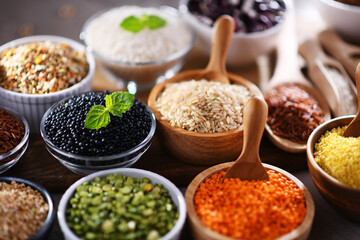 Composition with different kinds of dry food products