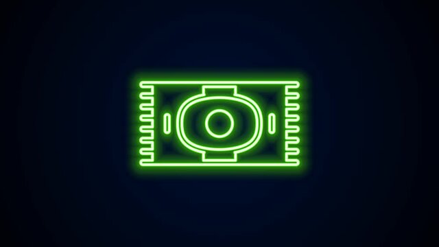 Glowing neon line Classic carpet icon isolated on black background. 4K Video motion graphic animation