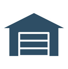 Garage icon isolated on white background. Editable glyph icon. Vector Illustration