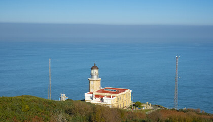 Fototapeta na wymiar Lighthouse at Matxitxako cape, Bizkaia