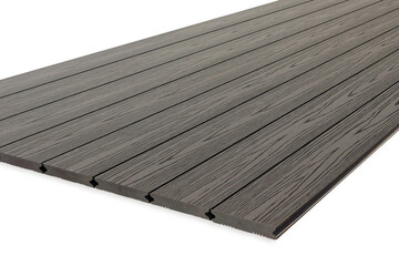 Exterior wooden decking or flooring isolated on white background