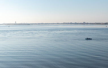 Lake Timsah view, one of the Bitter Lakes linked by the Suez Canal