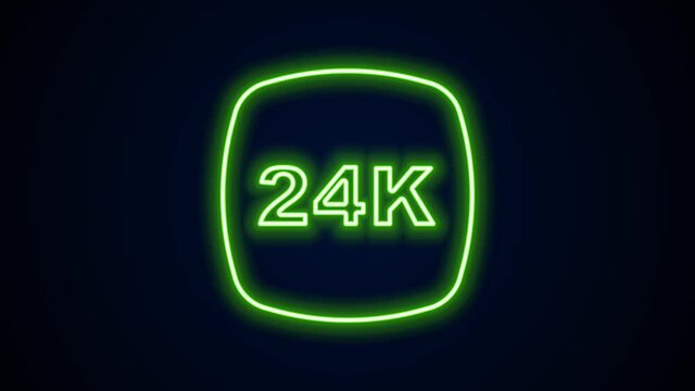 Glowing neon line Gold bars 24k icon isolated on black background. Banking business concept. 4K Video motion graphic animation