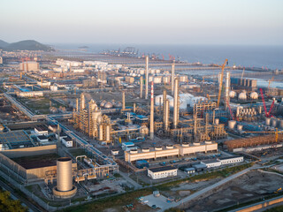 chemical plant in city