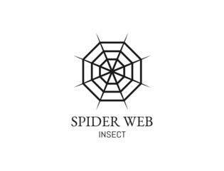 spider web in octagonal shape for spider logo