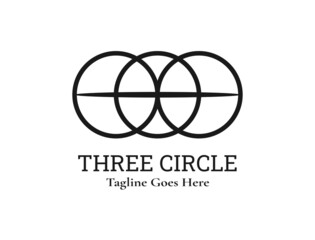 Three circles with a line in the middle for an abstract logo