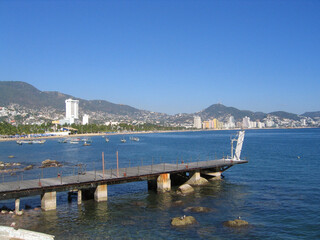 Acapulco beautiful bay in a typical mexican sunny day