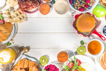 Various breakfast food set