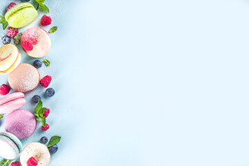 Obraz na płótnie Canvas Colorful french macaron dessert
