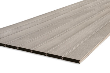 Exterior wooden decking or flooring isolated on white background