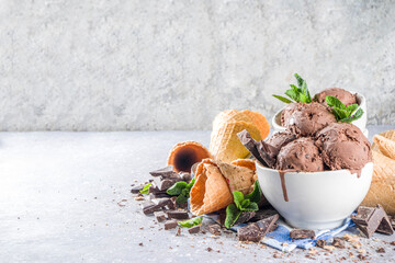 Homemade chocolate ice cream