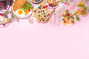 Valentine day brunch menu background