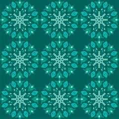 blue turquoise aqua menthe mandala vintage floral interior seamless flat design background vector illustration